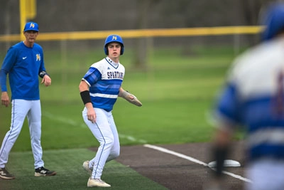 Baseball action shot — Homestead vs. Northrop, Fort Wayne Indiana