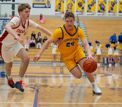 Boys Basketball action shot — Homestead vs. Center Grove, Fort Wayne Indiana