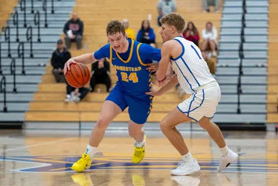 Boys Basketball action shot — Homestead vs. HSE, Fort Wayne Indiana
