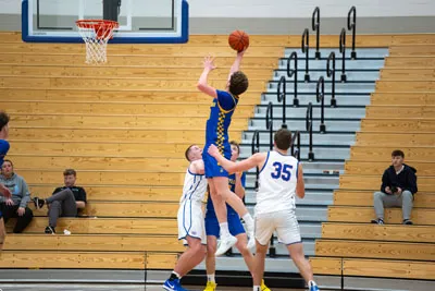Boys Basketball action shot — Homestead vs. HSE, Fort Wayne Indiana