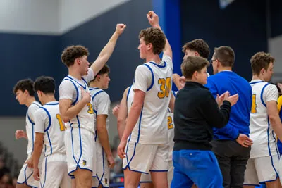 Boys Basketball action shot — Homestead vs. Manchester, Fort Wayne Indiana