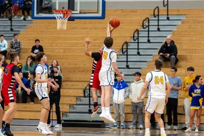 Boys Basketball action shot — Homestead vs. Manchester, Fort Wayne Indiana