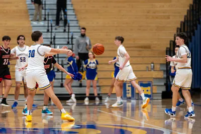 Boys Basketball action shot — Homestead vs. Manchester, Fort Wayne Indiana