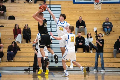 Boys Basketball action shot — Homestead vs. Mt. Vernon, Fort Wayne Indiana