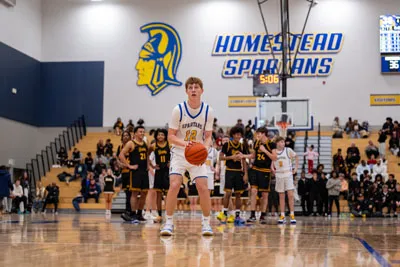 Boys Basketball action shot — Homestead vs. Snider, Fort Wayne Indiana