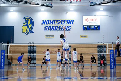 Boys Volleyball action shot — Homestead vs. Snider, Fort Wayne Indiana