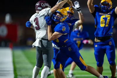 Football action shot — Homestead vs. Concordia, Fort Wayne Indiana