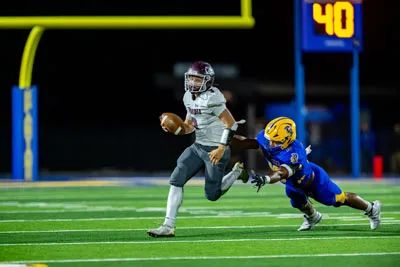 Football action shot — Homestead vs. Concordia, Fort Wayne Indiana