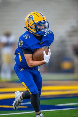 Football action shot — Homestead vs. Bishop Dwenger, Fort Wayne Indiana