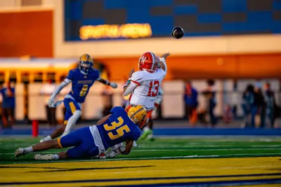 Football action shot — Homestead vs. Northrop, Fort Wayne Indiana