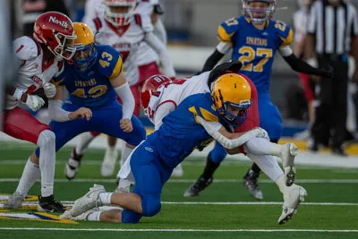 Football action shot — Homestead vs. Northside, Fort Wayne Indiana