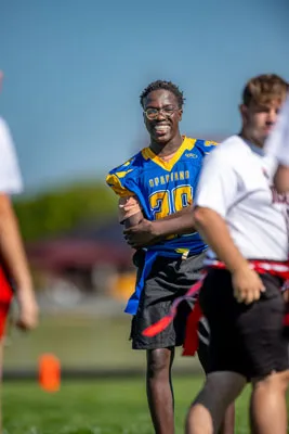 Flag Football action shot — Homestead vs. Jamboree, Fort Wayne Indiana