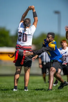 Flag Football action shot — Homestead vs. Jamboree, Fort Wayne Indiana