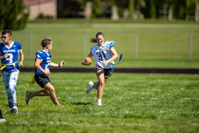 Flag Football action shot — Homestead vs. Jamboree, Fort Wayne Indiana
