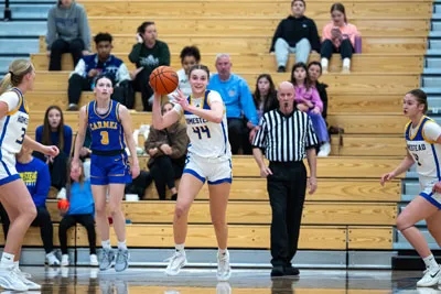 Girls Basketball action shot — Homestead vs. Carmel, Fort Wayne Indiana
