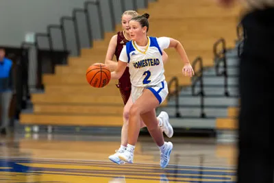 Girls Basketball action shot — Homestead vs. Columbia City, Fort Wayne Indiana