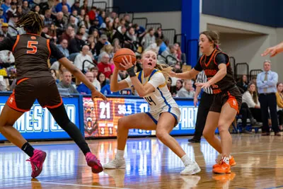 Girls Basketball action shot — Homestead vs. Northrop, Fort Wayne Indiana