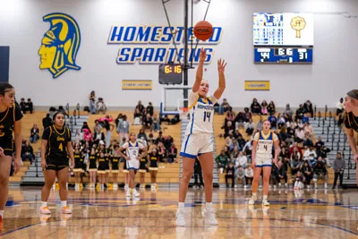 Girls Basketball action shot — Homestead vs. Snider, Fort Wayne Indiana