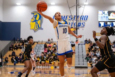 Girls Basketball action shot — Homestead vs. Snider, Fort Wayne Indiana