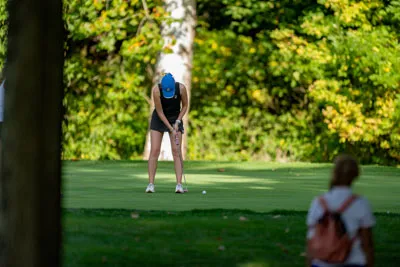 Girls Golf action shot — Homestead vs. Leo, Fort Wayne Indiana