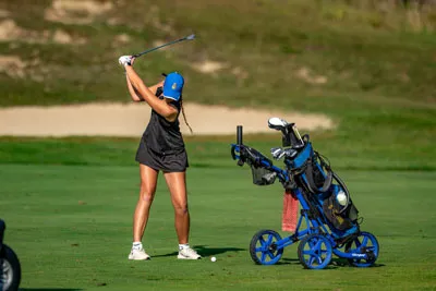 Girls Golf action shot — Homestead vs. Leo, Fort Wayne Indiana