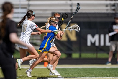Girls Lacrosse action shot — Homestead vs. Noblesville, Fort Wayne Indiana
