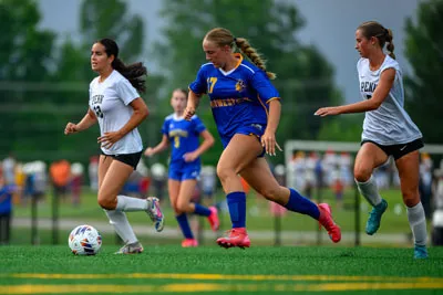 Girls Soccer action shot — Homestead vs. Penn, Fort Wayne Indiana