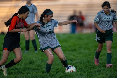 Girls Soccer action shot — Summit vs. Lakeview, Fort Wayne Indiana