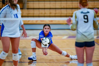 Girls Volleyball action shot — Homestead vs. Bishop Dwenger, Fort Wayne Indiana