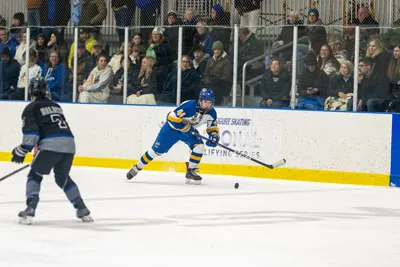 Hockey action shot — Homestead vs. Carroll, Fort Wayne Indiana