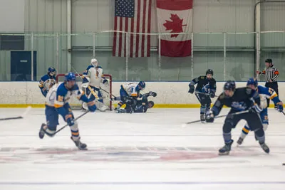 Hockey action shot — Homestead vs. Carroll, Fort Wayne Indiana