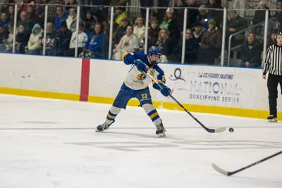 Hockey action shot — Homestead vs. Carroll, Fort Wayne Indiana