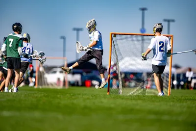 Boys Lacrosse action shot — Homestead, Fort Wayne Indiana