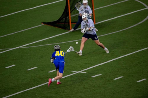 Boys Lacrosse action shot — Homestead vs. Bishop Dwenger, Fort Wayne Indiana