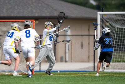 Boys Lacrosse action shot — Homestead vs. Heritage Christian, Fort Wayne Indiana
