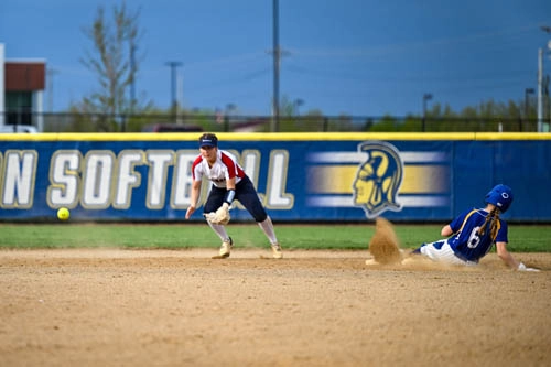 Softball action shot — Homestead vs. Bellmont, Fort Wayne Indiana