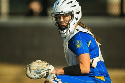 Softball action shot — Homestead vs. Columbia City, Fort Wayne Indiana