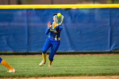 Softball action shot — Homestead vs. Columbia City, Fort Wayne Indiana