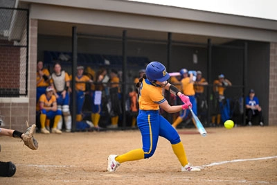 Softball action shot — Homestead vs. Leo, Fort Wayne Indiana