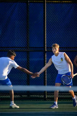 Boys Tennis action shot — Homestead vs. Culver, Fort Wayne Indiana
