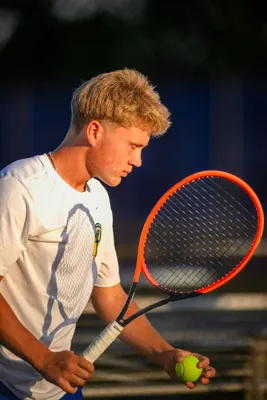 Boys Tennis action shot — Homestead vs. Culver, Fort Wayne Indiana