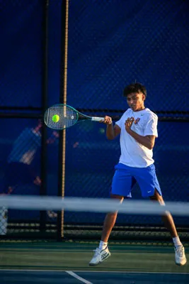 Boys Tennis action shot — Homestead vs. Culver, Fort Wayne Indiana