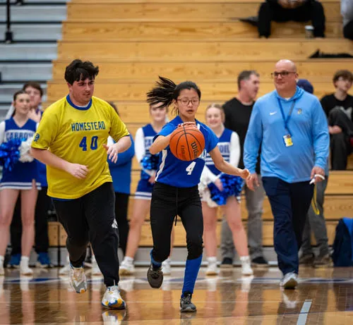 Unified Basketball action shot — Homestead vs. Carroll, Fort Wayne Indiana