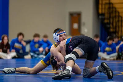 Wrestling action shot — Homestead vs. Jay County, Fort Wayne Indiana