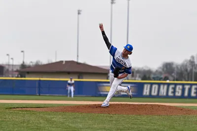 Baseball action shot — Homestead vs. Bellmont, Fort Wayne Indiana