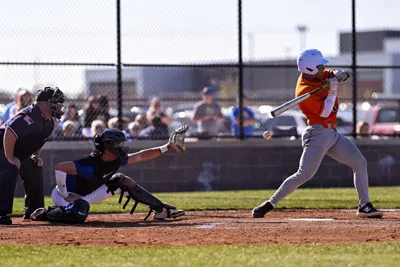 Baseball action shot — Homestead vs. Northrop, Fort Wayne Indiana