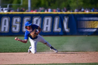 Baseball action shot — Homestead vs. Northrop, Fort Wayne Indiana