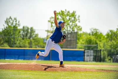 Baseball action shot — Homestead vs. South Side, Fort Wayne Indiana