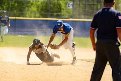 Baseball action shot — Homestead vs. South Side, Fort Wayne Indiana