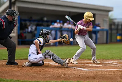 Baseball action shot — Homestead vs. Columbia City, Fort Wayne Indiana